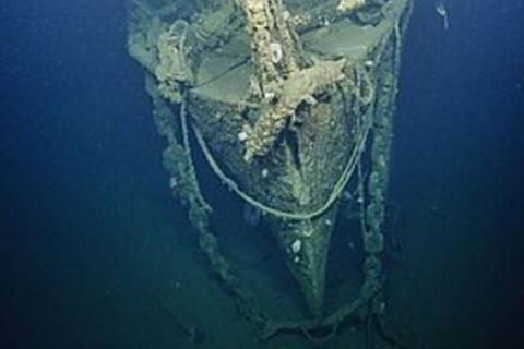 bow of sunken ship