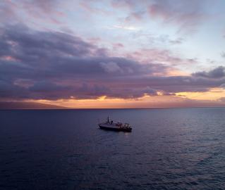 sunset ship