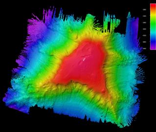 seafloor mapping image of a guyot