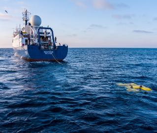 Nautilus launching ROV Hercules