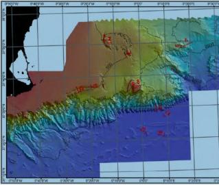 Sonar map of Mazarron Escarpment
