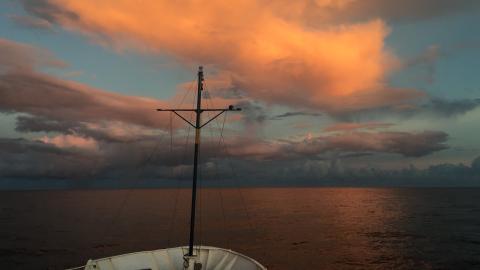 sunset off nautilus bow