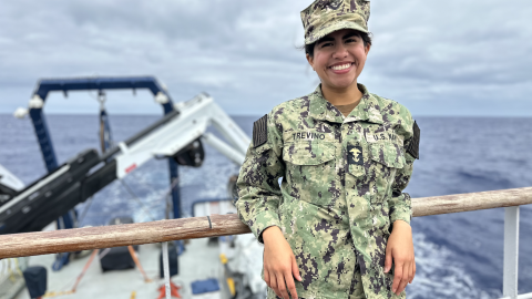 Seafloor Mapping Intern Vicky Trevino Brings the U.S. Naval Academy to E/V Nautilus 