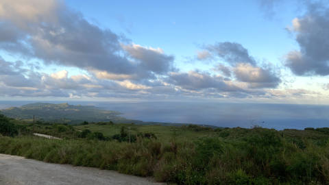 Mountain top view of the northern end of the island of Saipan and the ocean beyond
