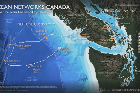 Ocean Networks Canada NEPTUNE observatory map