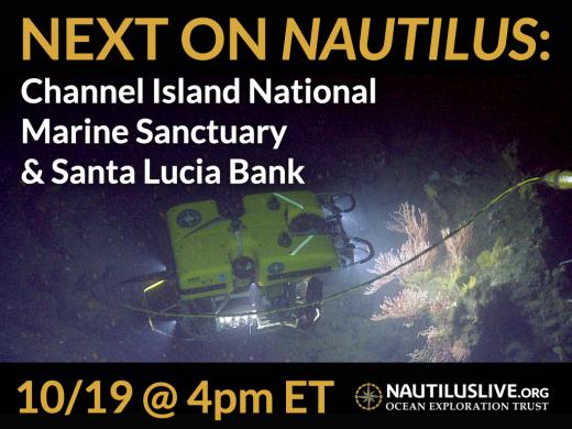 Banner saying Next on Nautilus Channel Island National Marine Sanctuary & Santa Lucia Bank