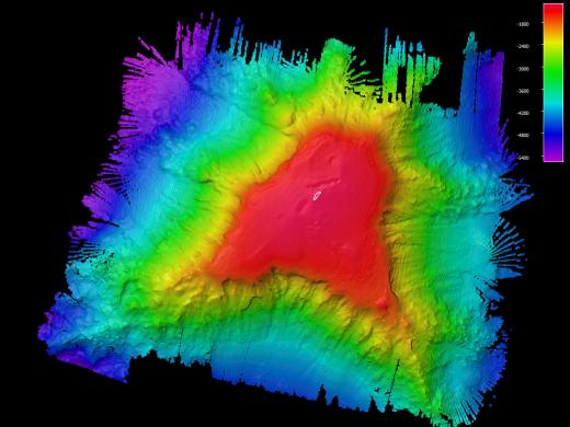 seafloor mapping image of a guyot