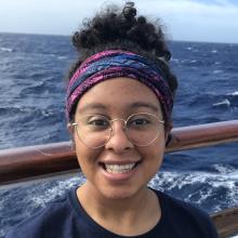 Ashley on deck of Nautilus