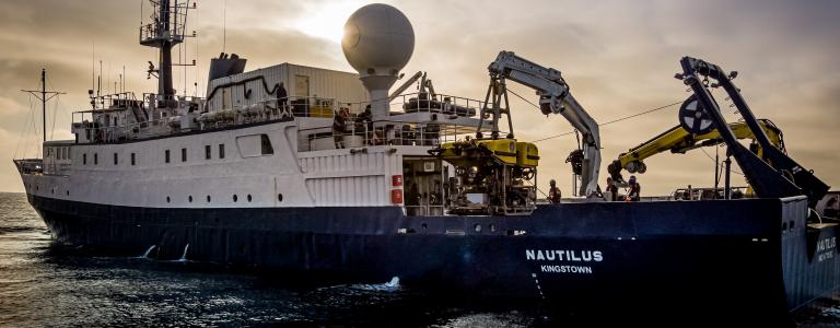 Nautilus launching ROV Hercules