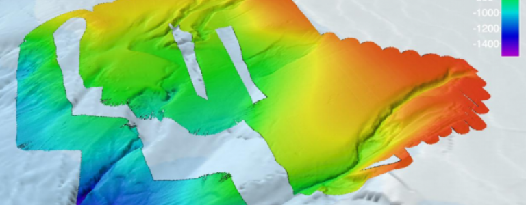 seafloor mapping image in rainbow gradient