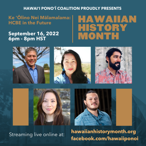 Advertising image for Hawaiian History Month presented by Hawai'i Pono Coalition