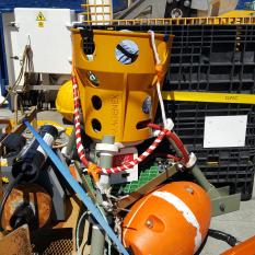 An Imagenex sonar device aboard ship
