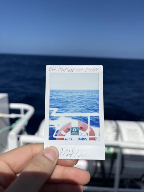 A life preserver in front of open water