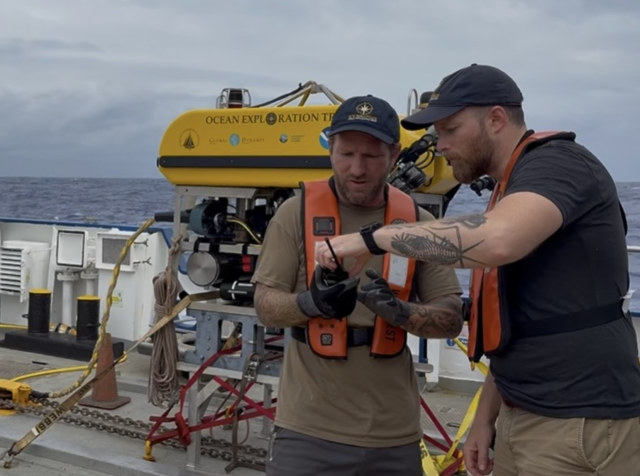 ROV Little Hercules and Corps of Exploration members on deck