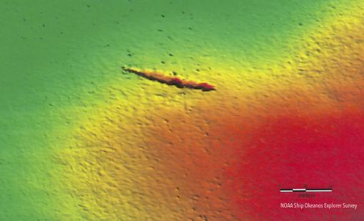 Sidescan sonar image of Bugara wreck