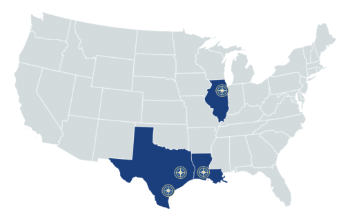 Map of US showing states with 2018 Nautilus Ambassadors