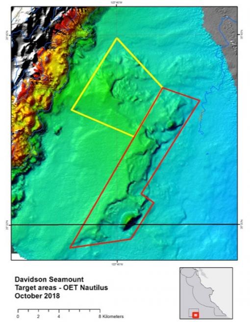 Map of Davidson Seamount