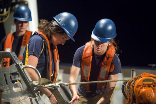 Expedition Leader working on deck