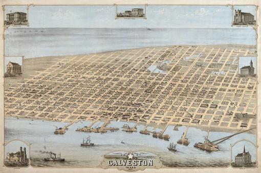 Old map of Galveston