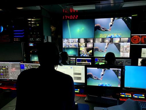 operations team in the dark control room