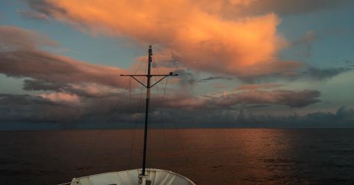 sunset off nautilus bow