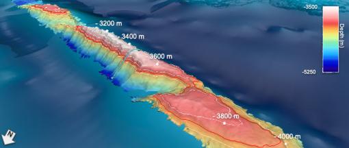 Bathymetry map from NA140 west of Johnston Atoll within the PacificRemote Islands National Marine Monument.