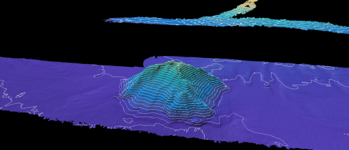 Contour line map near Hawaii