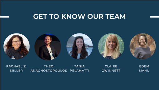 Get to know the Team slide showing five people 