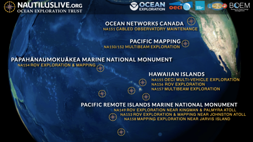 2023 Ocean Exploration Trust Season Map
