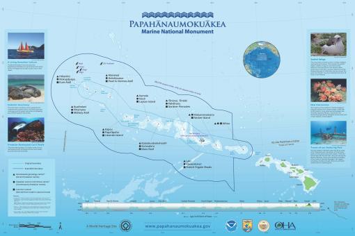 Map of Papahānaumokuākea Marine National Monument 
