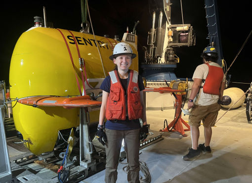 WHOI research engineer Allisa Dalpe is also acutely familiar with the intricacies of working with Sentry at sea.