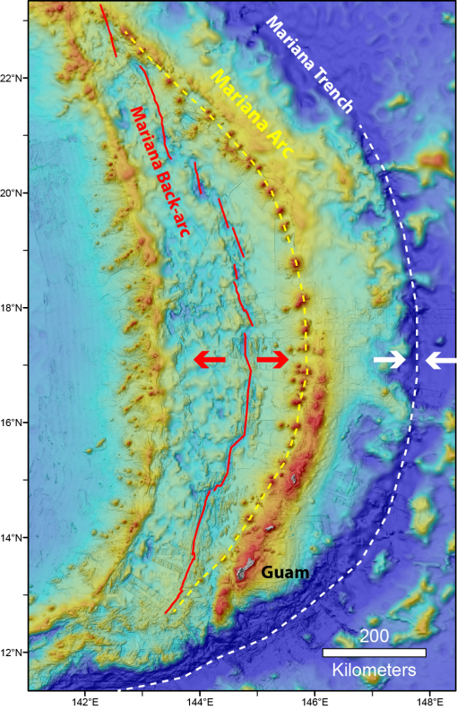 Mariana back arc spreading center