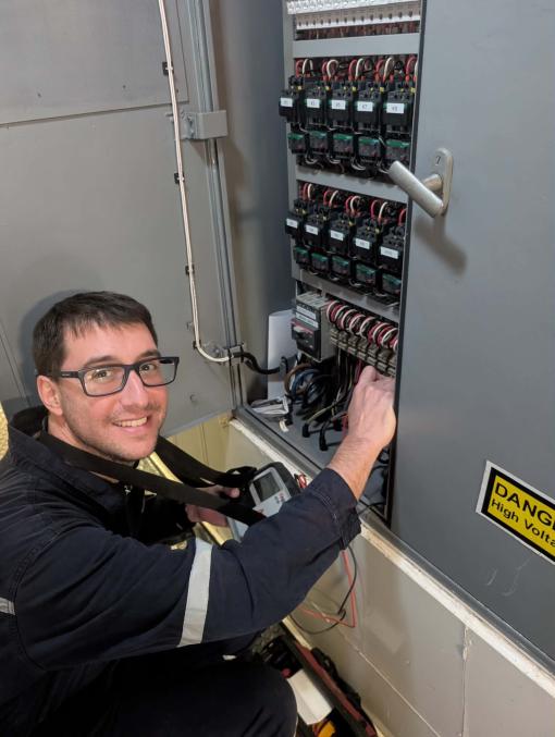 ETO works on ship's electrical breakers