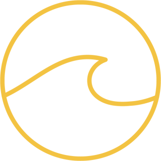 Icon showing water wave, inscibed in a circle
